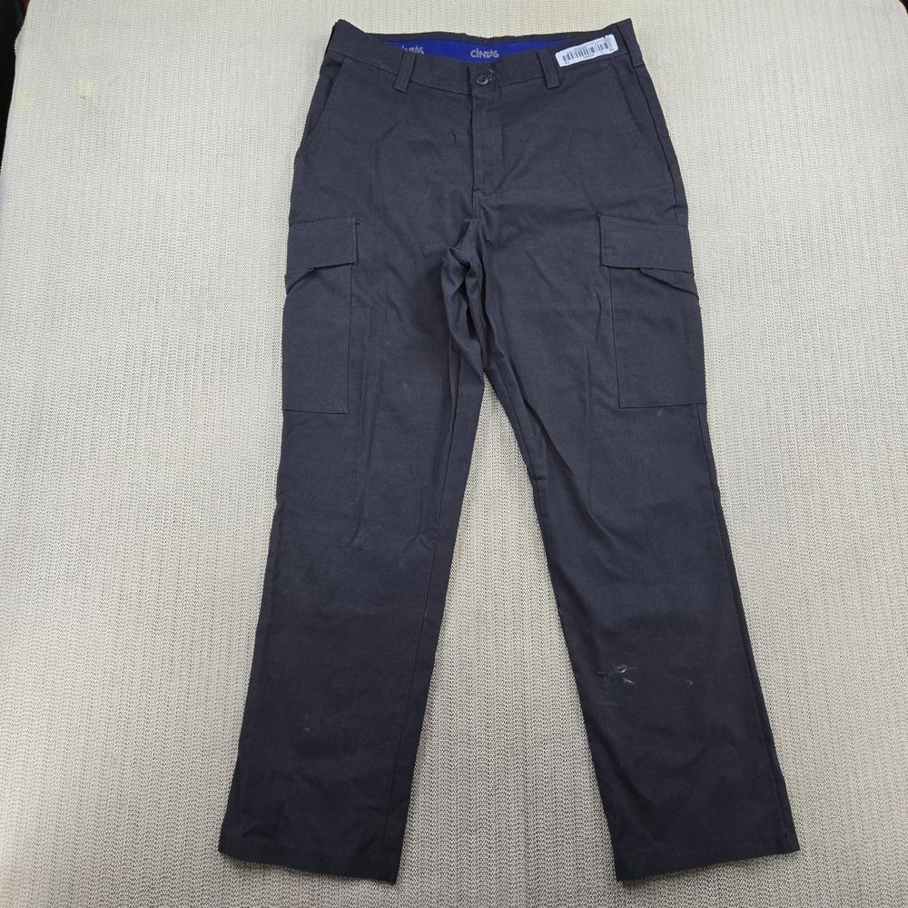 Cintas ComfortFlex Cargo Pants Mens 32x30 Gray Workwear Uniform Utility Pockets